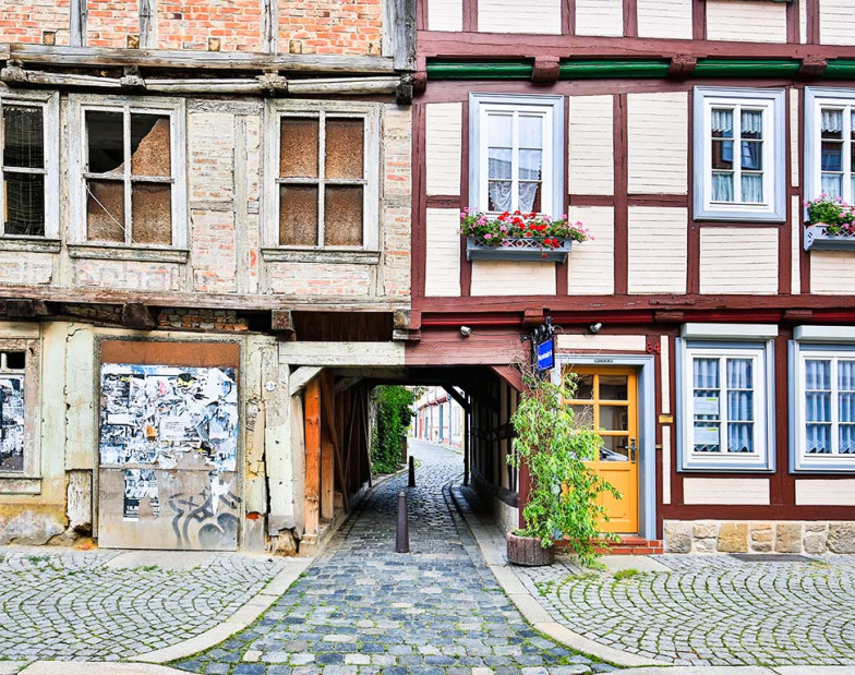 Leerstand, unbewohntes Fachwerkhaus in Halberstadt Leerstand, unbewohntes Fachwerkhaus in Halberstadt