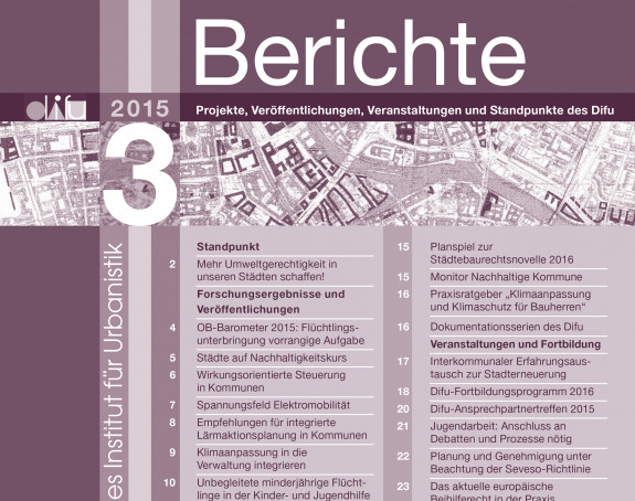 Cover des Berichte-Heftes 3/2015