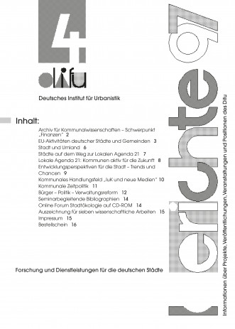Cover: Difu-Berichte 4/1997