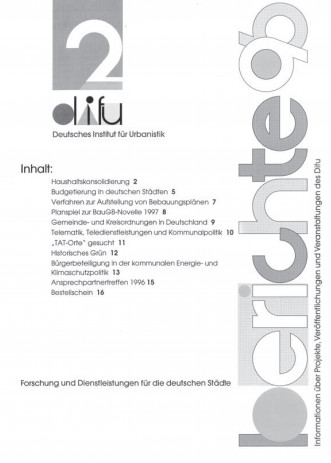 Cover: Difu-Berichte 2/1996