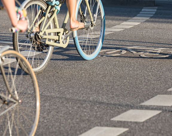 Gut gekennzeichneter Radweg